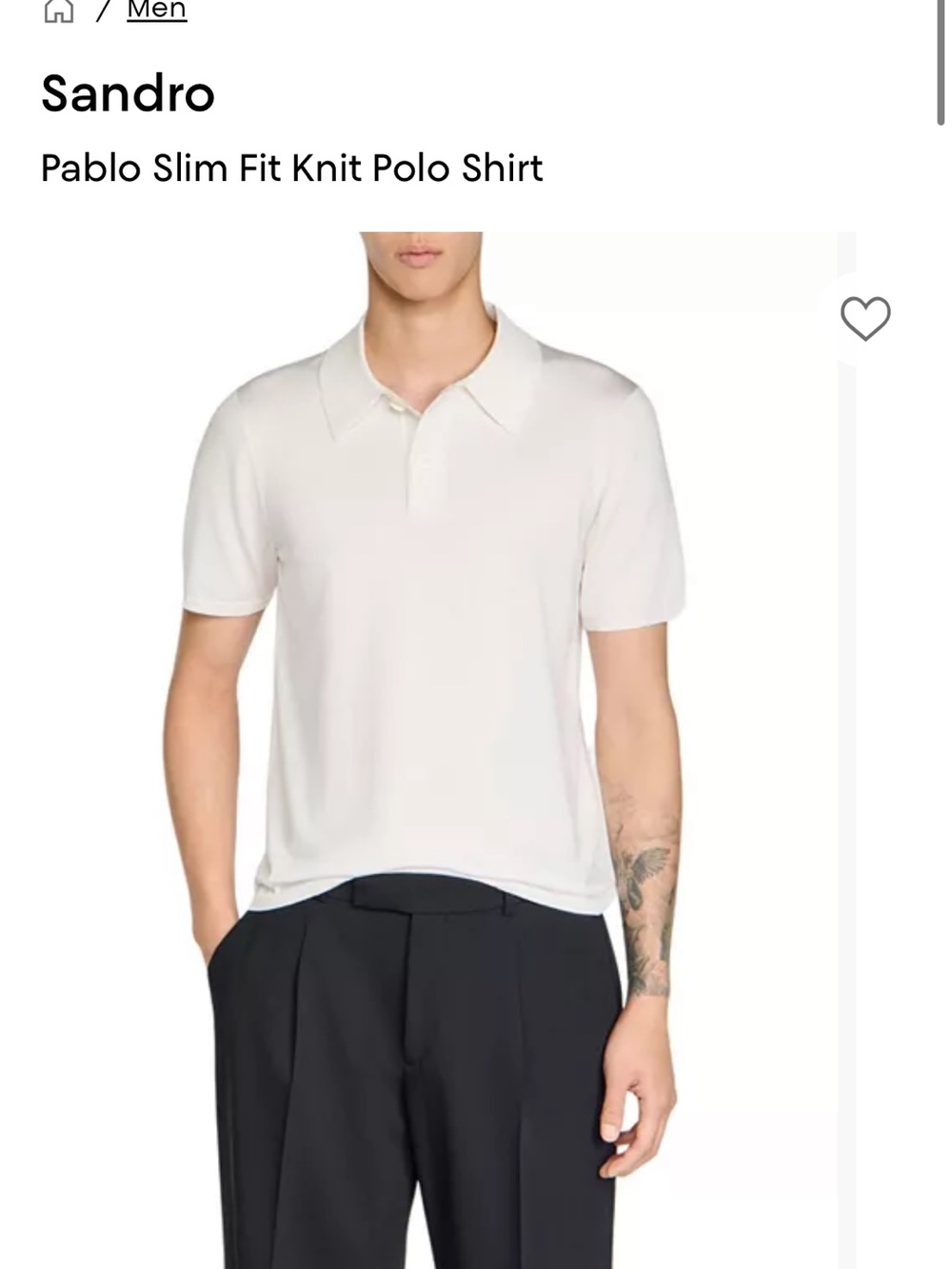 Sandro Slim Knit Polo Shirt - White